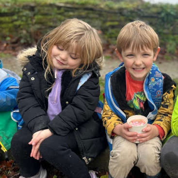 Antony School children outdoor hot choc