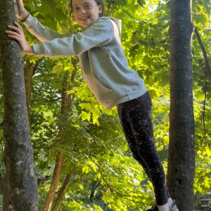 St Mabyn School pupil tree climbing skills