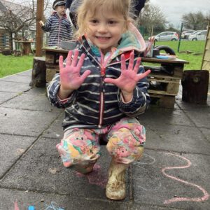 Antony School child chalk fun Antony School child chalk fun