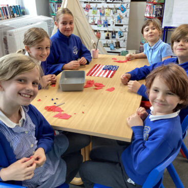 Lerryn Primary School Pupils flag craft