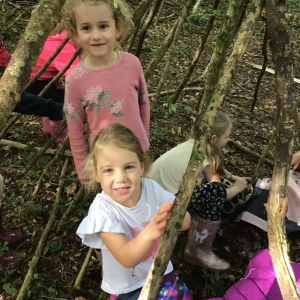 Millbrook Primary School Pupils building a den Millbrook Primary School Pupils building a den