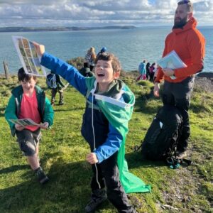 Millbrook Primary School Pupils on nature trail with Mr Wren