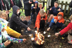 Quethiock Primary School Pupils marshmallows on the fire Quethiock Primary School Pupils marshmallows on the fire