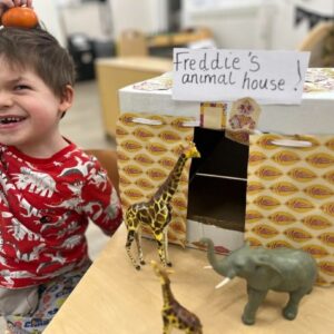 St Dominic Primary Pupil with craft project