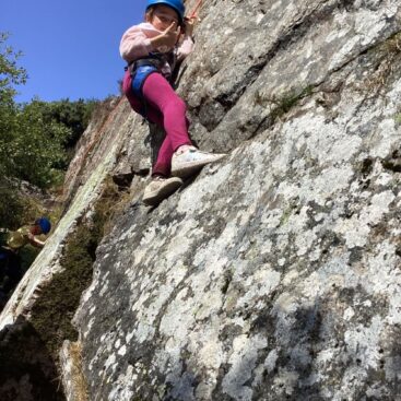 St Germans Primary Pupil rock climbing