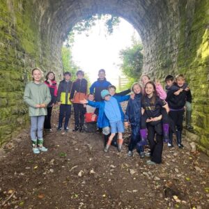 St Germans Primary Pupils in a tunnel St Germans Primary Pupils in a tunnel