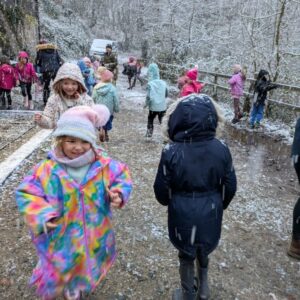 St Germans Primary Pupils on snowy walk St Germans Primary Pupils on snowy walk