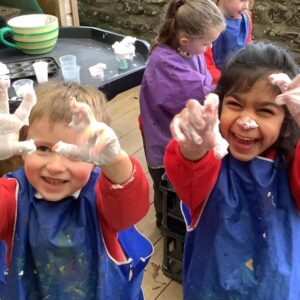 St Mabyn School pupils messy play St Mabyn School pupils messy play
