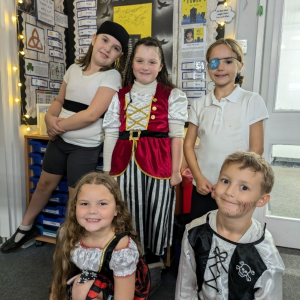 St Martin's Primary School pupils dressed for talk like a pirate day St Martin's Primary School pupils dressed for talk like a pirate day