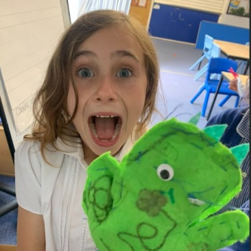 St Nicolas Primary School Pupil with monster