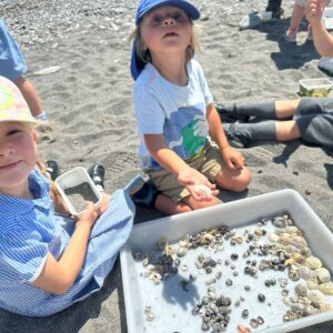 St Nicolas Primary School Pupils collecting shells
