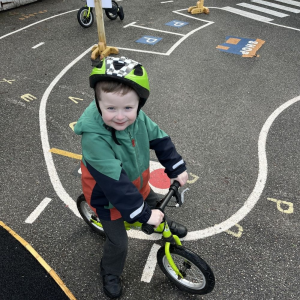 St Petrocs Primary School Pupil riding bike