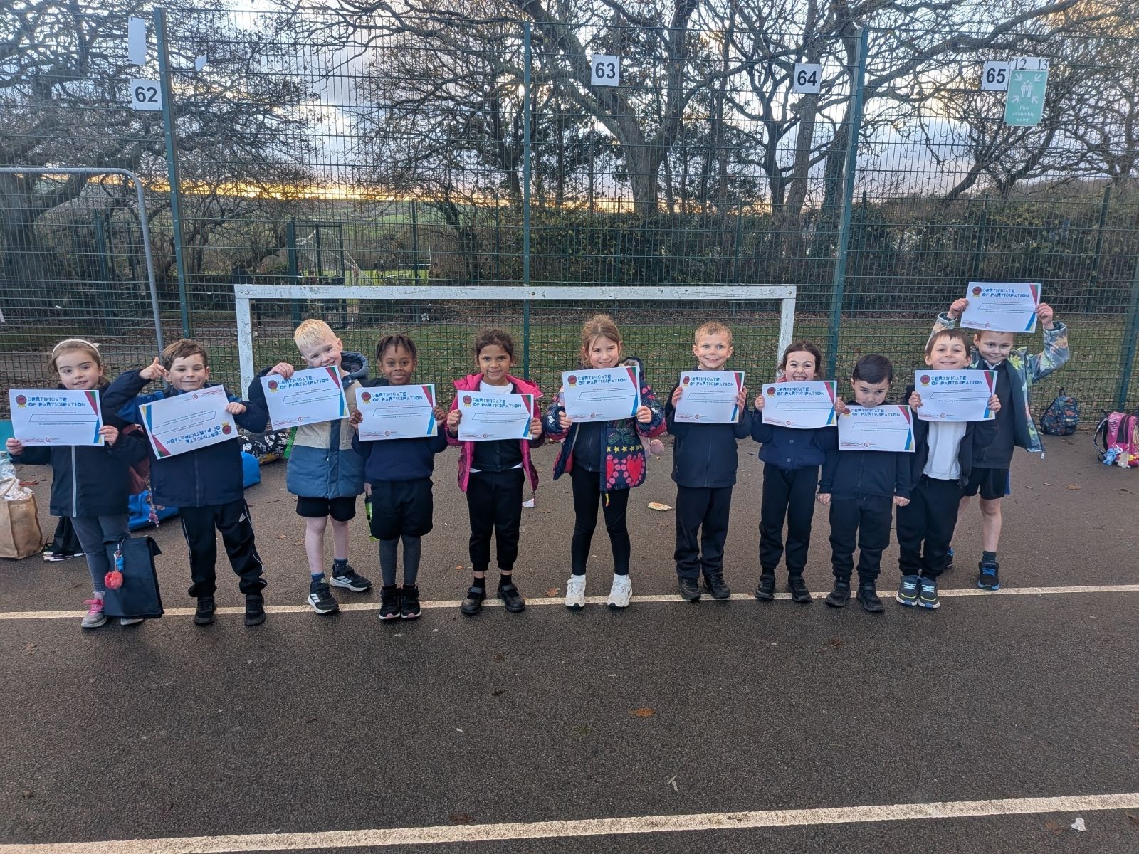 St Petrocs Primary School Pupils certificates for sports tournament