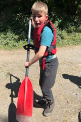 St Tudy Primary School Pupil ready to kayak St Tudy Primary School Pupil ready to kayak