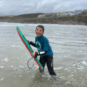 St Tudy Primary School Pupil surfing