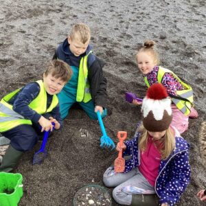 St Winnow Primary School Pupils on beach adventure