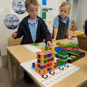 St Winnow Primary School Pupils practising maths