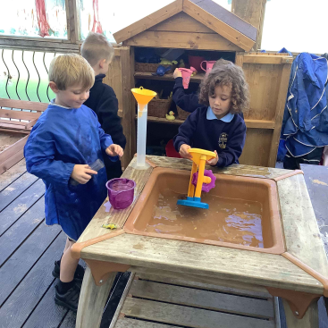 St Winnow Primary School Pupils water play