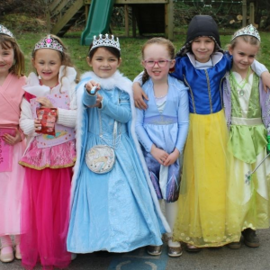 St Winnow Primary School dressed up princesses