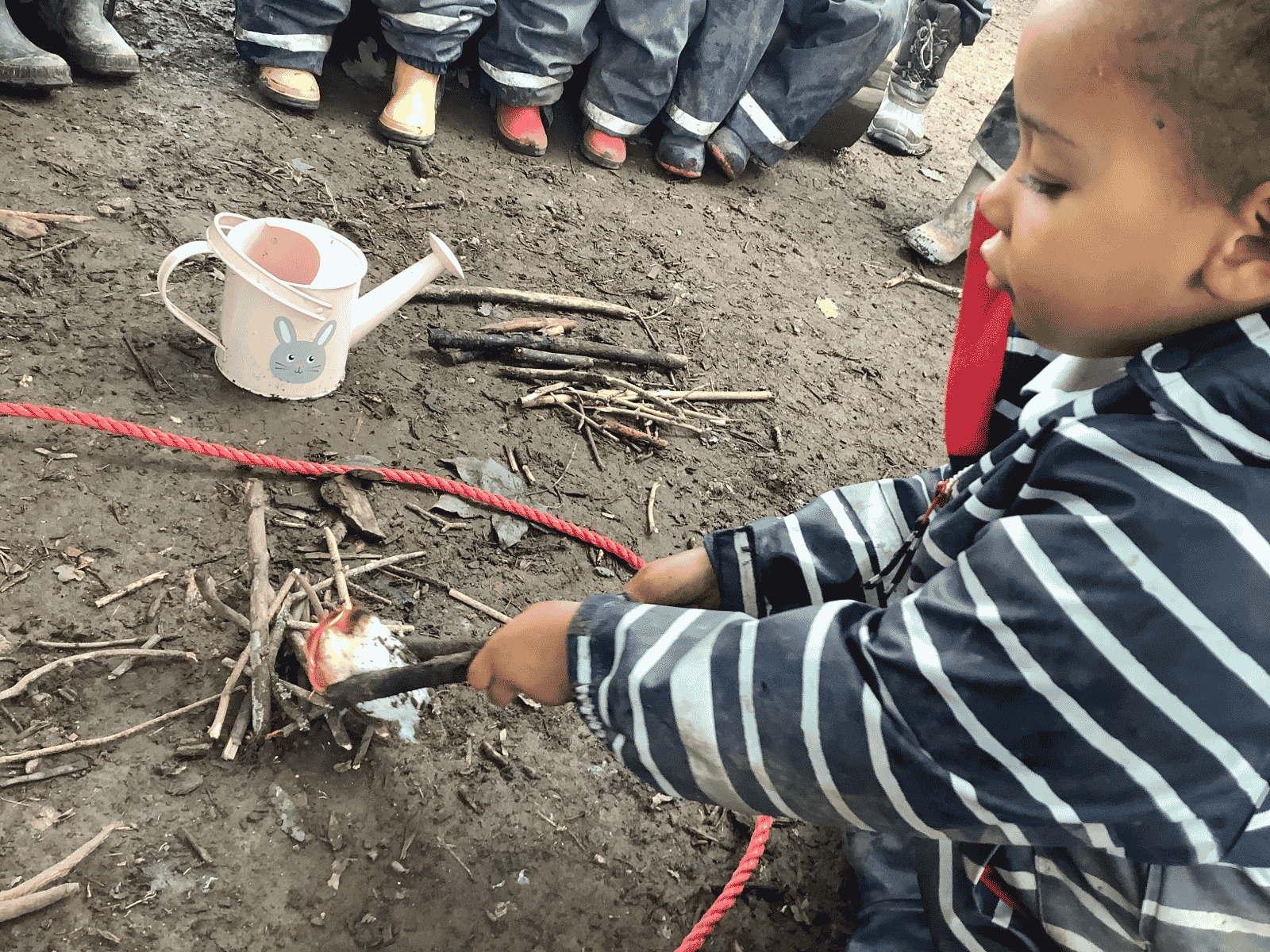 Burrows Nursery child playing outdoors