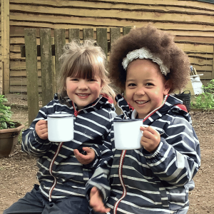 Burrows Nursery children with hot chocolate