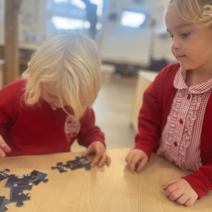 St Dominic Nursery School Pupils puzzling