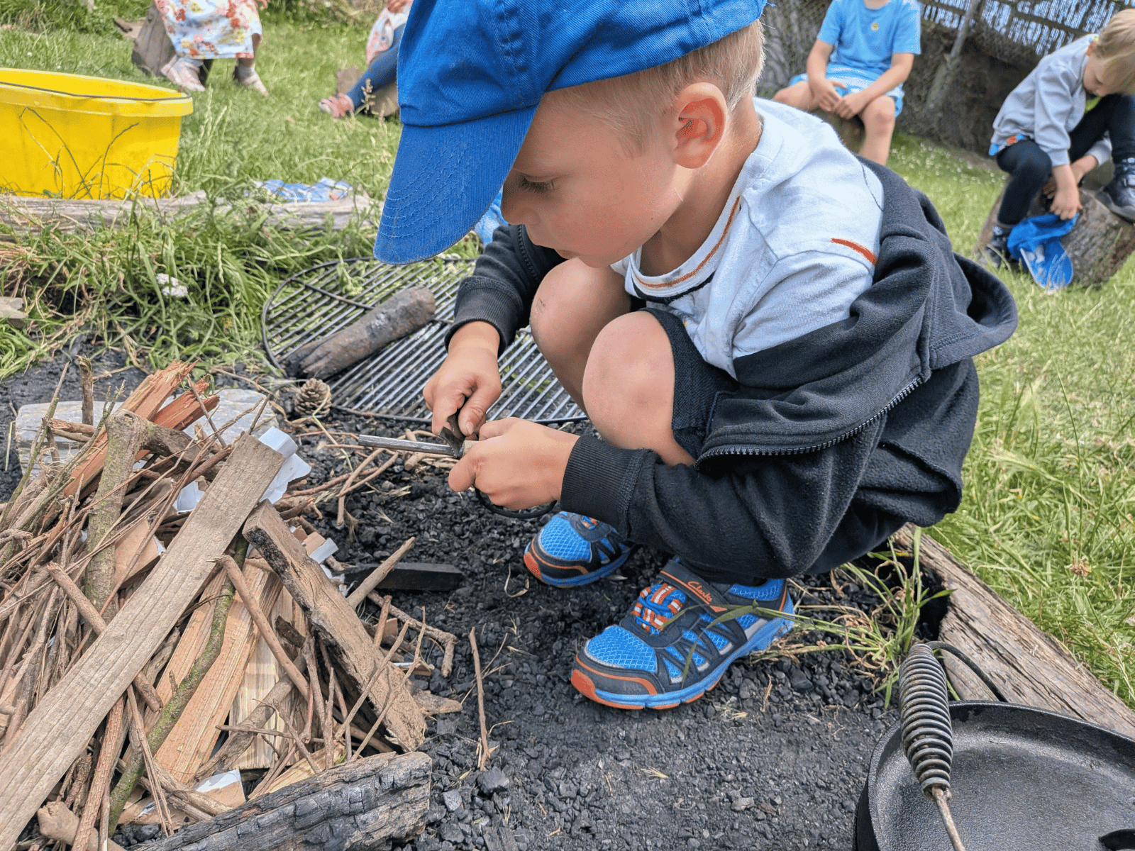 St Nicolas Preschool pupil making sparks St Nicolas Preschool pupil making sparks